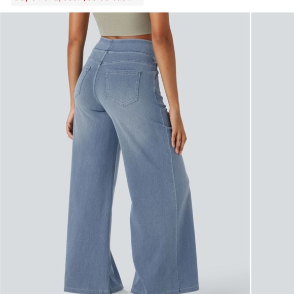 Halara Flex Denim High-Rise Soft light blue jeans Medium 8/10 - Picture 5 of 8